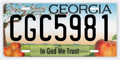 GA license plate CGC5981