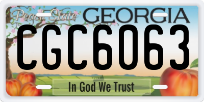 GA license plate CGC6063