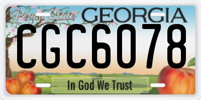 GA license plate CGC6078