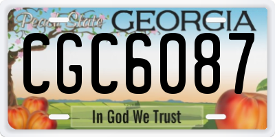 GA license plate CGC6087
