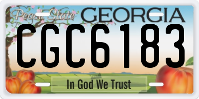 GA license plate CGC6183