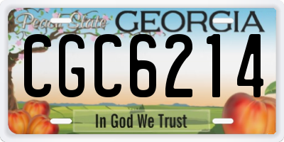 GA license plate CGC6214