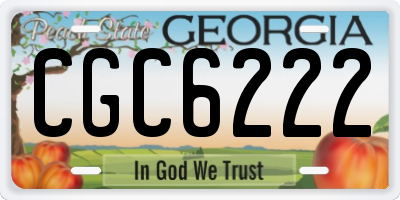 GA license plate CGC6222