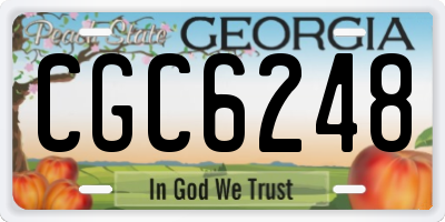GA license plate CGC6248