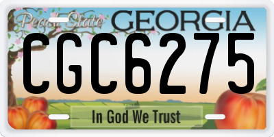 GA license plate CGC6275