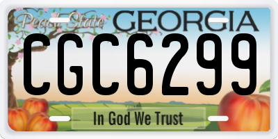 GA license plate CGC6299