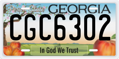 GA license plate CGC6302