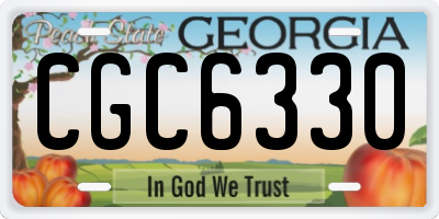 GA license plate CGC6330