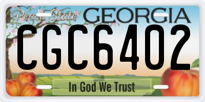GA license plate CGC6402