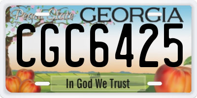GA license plate CGC6425