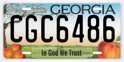GA license plate CGC6486