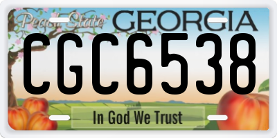 GA license plate CGC6538