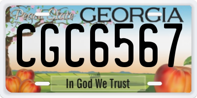 GA license plate CGC6567