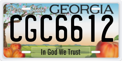 GA license plate CGC6612