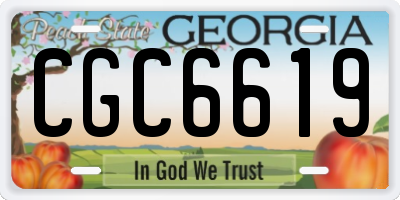 GA license plate CGC6619