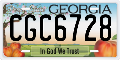 GA license plate CGC6728