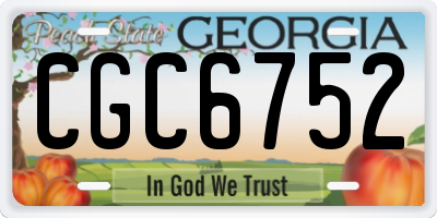 GA license plate CGC6752