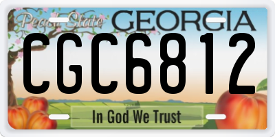 GA license plate CGC6812
