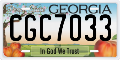 GA license plate CGC7033
