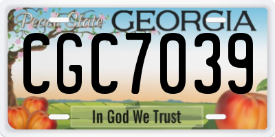 GA license plate CGC7039