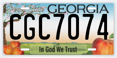 GA license plate CGC7074