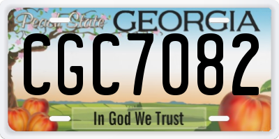 GA license plate CGC7082