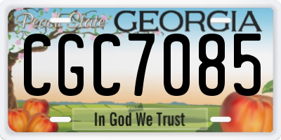 GA license plate CGC7085