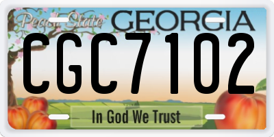 GA license plate CGC7102