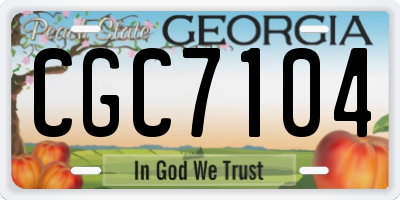 GA license plate CGC7104