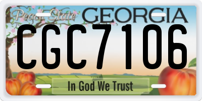 GA license plate CGC7106