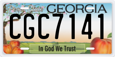 GA license plate CGC7141