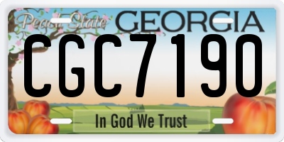 GA license plate CGC7190