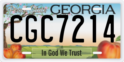 GA license plate CGC7214