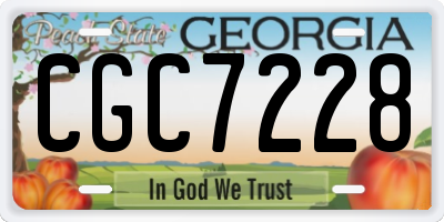 GA license plate CGC7228