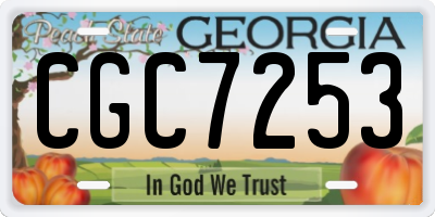 GA license plate CGC7253