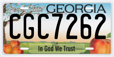 GA license plate CGC7262