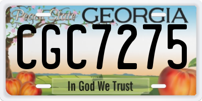 GA license plate CGC7275