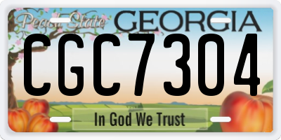 GA license plate CGC7304