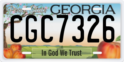 GA license plate CGC7326