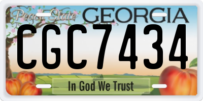GA license plate CGC7434