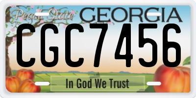 GA license plate CGC7456