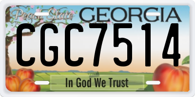 GA license plate CGC7514