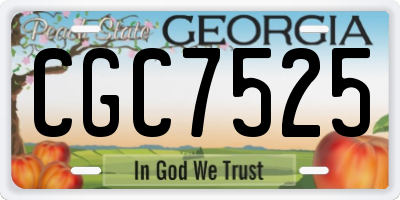 GA license plate CGC7525