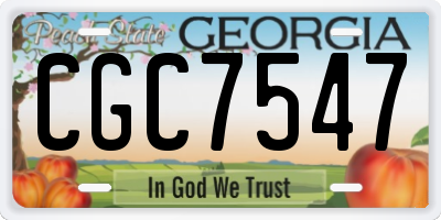 GA license plate CGC7547