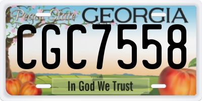 GA license plate CGC7558