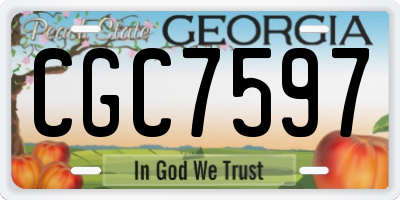 GA license plate CGC7597