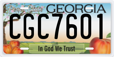 GA license plate CGC7601