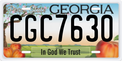 GA license plate CGC7630
