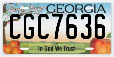 GA license plate CGC7636