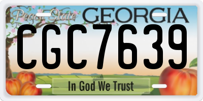 GA license plate CGC7639